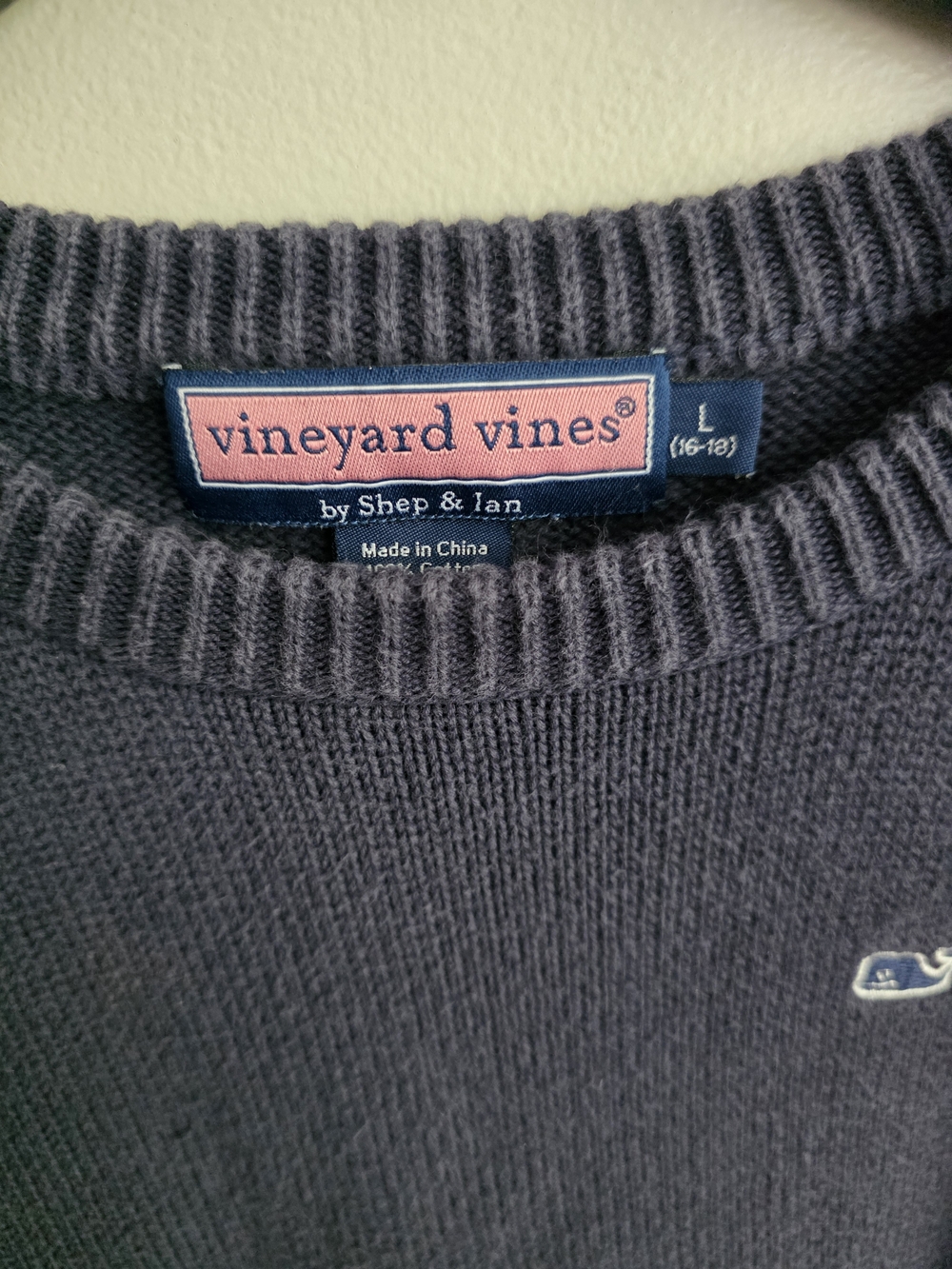 Vineyard Vines Kids Navy Blue Knit Crewneck Sweater